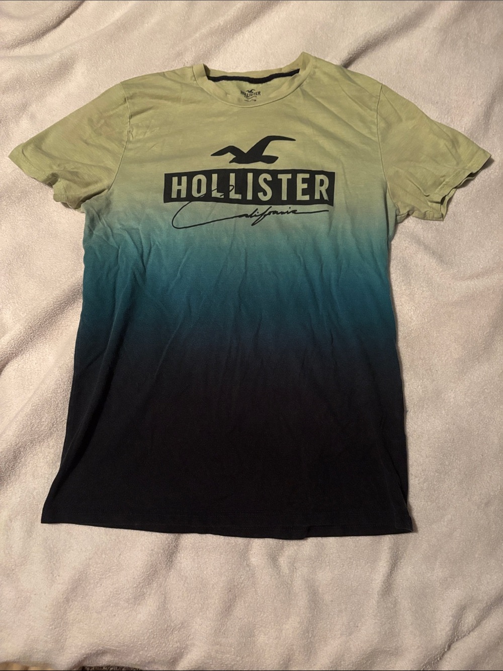 Hollister Ombre Crew Tee in Lime, Teal & Navy Blue (& some Black) Women’s